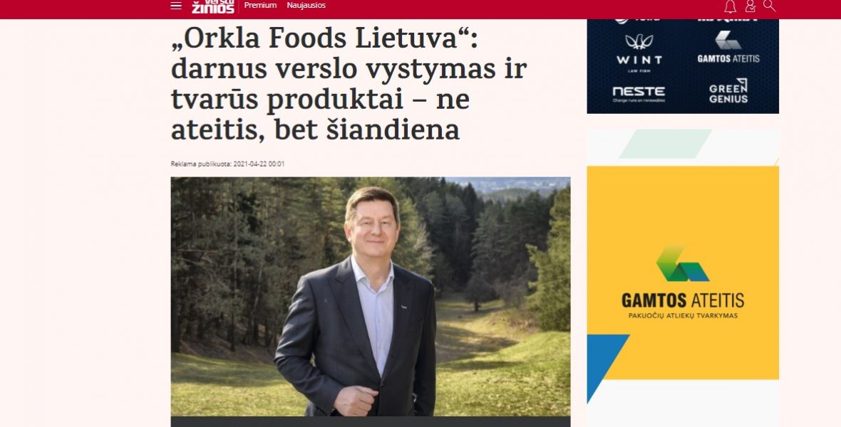 „Orkla Foods Lietuva“: darnus verslo vystymas ir tvarūs produktai – ne ateitis, bet šiandiena
